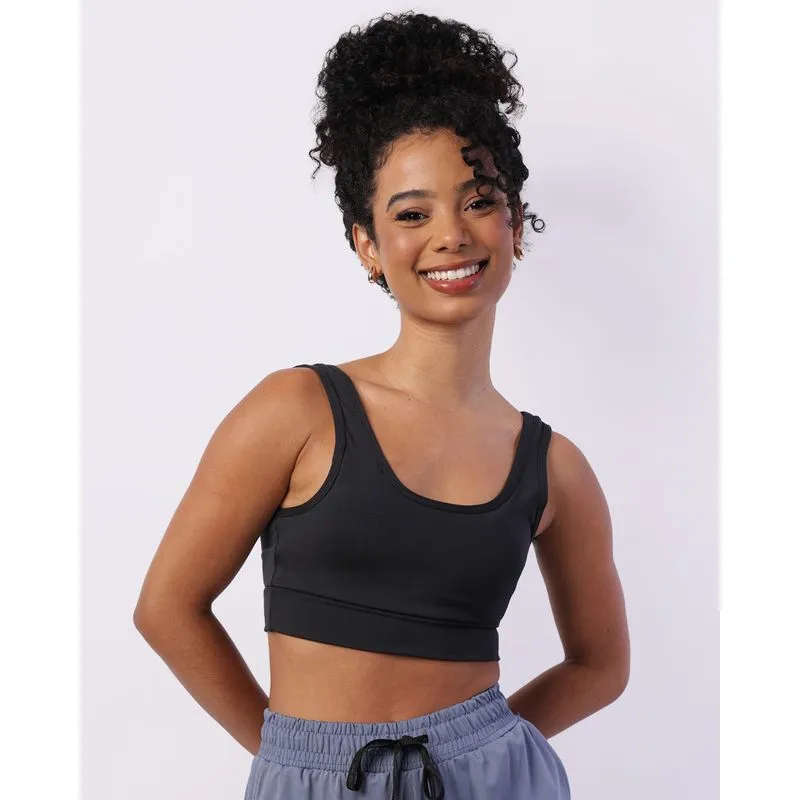 Top Fitness Feminino Bojo Removível Preto M