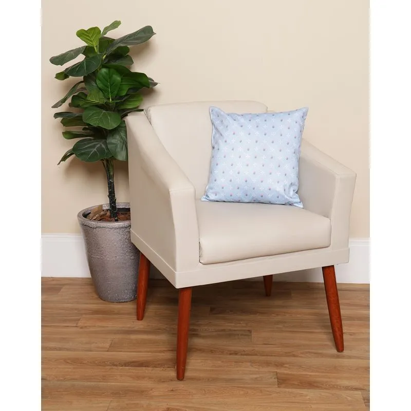 Almofada Suede 40cm x 40cm Estampa Tulipas Azul UN