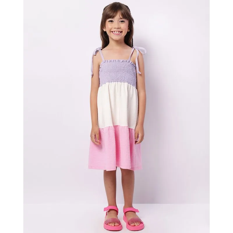 Vestido Infantil Curto Três Marias Texturizado Lastéx Lilás 10