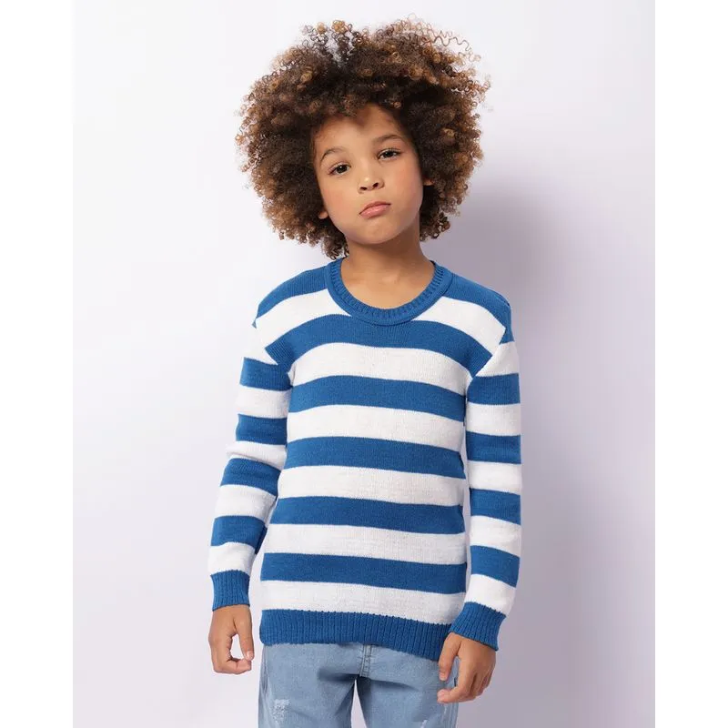Suéter Infantil Tricô Estampas Sortidas Azul 4