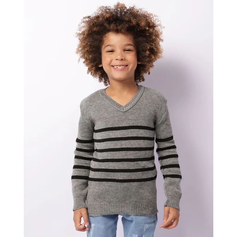 Suéter Infantil Tricô Estampas Sortidas Cinza 6