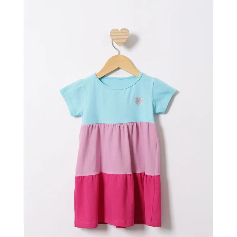 Vestido Infantil Curto Três Marias Estampa Frontal Azul 4