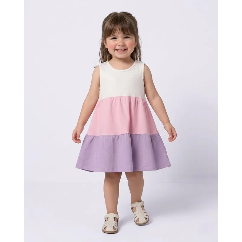 Vestido Infantil Curto Três Marias Com Glitter Off White 6