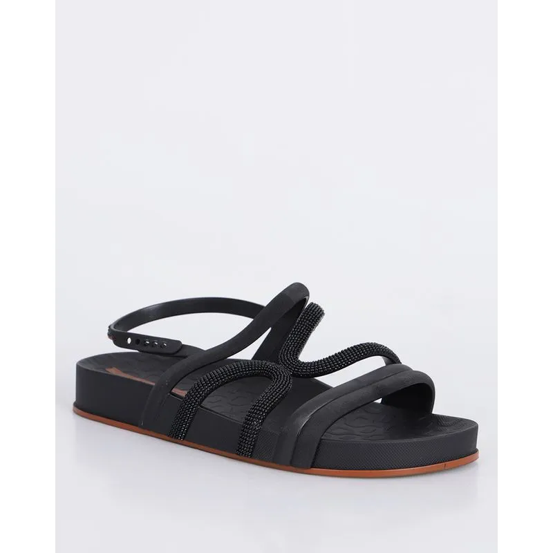 Sandália Rasteira Feminina Ipanema Flatform Texturizada Preta 33/34