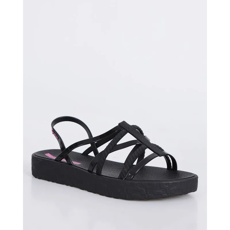 Sandália Rasteira Feminina Ipanema Flatform Texturizada Preta 33/34