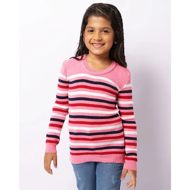 Blusa Juvenil Manga Longa Tricô Estampa Sortida Rosa 6