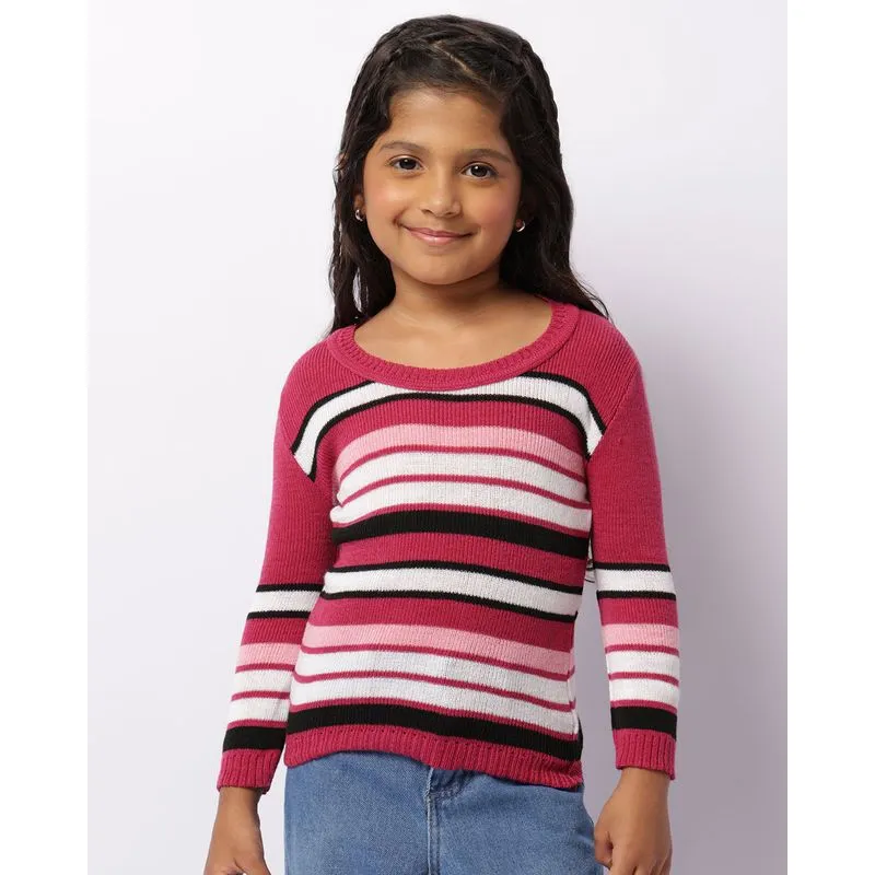 Blusa Infantil Manga Longa Tricô Estampa Sortida Rosa Escuro 6