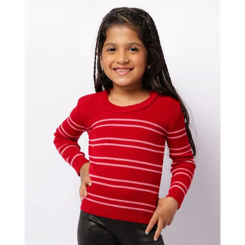 Blusa Infantil Manga Longa Tricô Estampa Sortida Vermelha 4