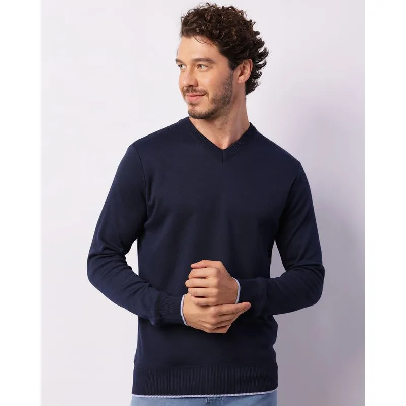 Suéter Masculino Tricô Marinho P