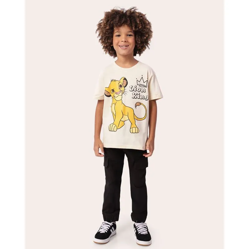 Calça Sarja Infantil Jogger Bolso Cargo Preto 6