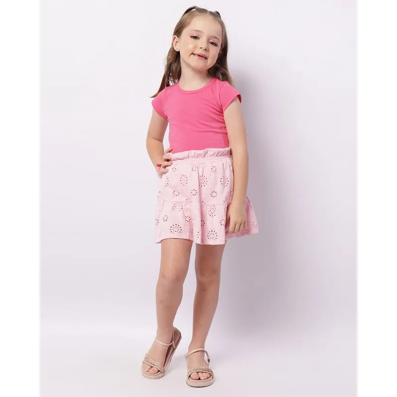 Short Saia infantil Curto Laise Rosa 6