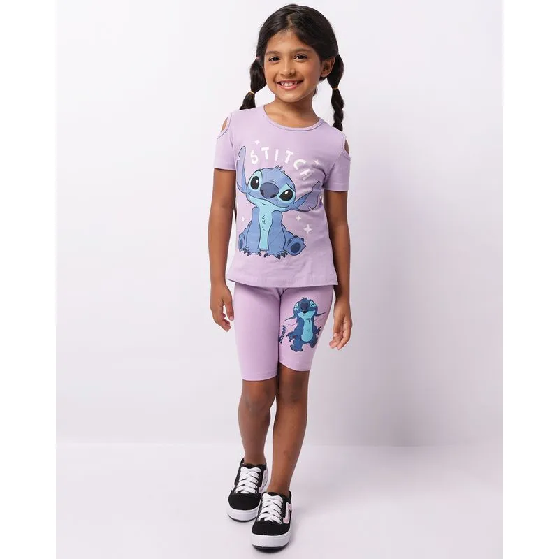 Bermuda Infantil Ciclista Disney Stitch Lilás 4