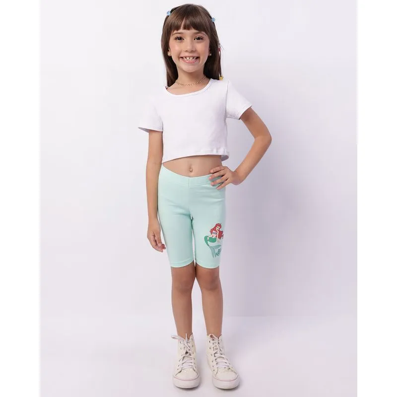 Bermuda Infantil Ciclista Disney Ariel Verde 8
