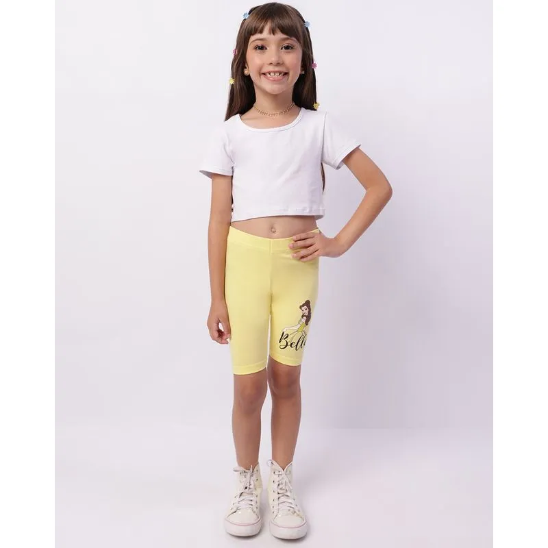 Bermuda Infantil Ciclista Disney Bella Amarela 8