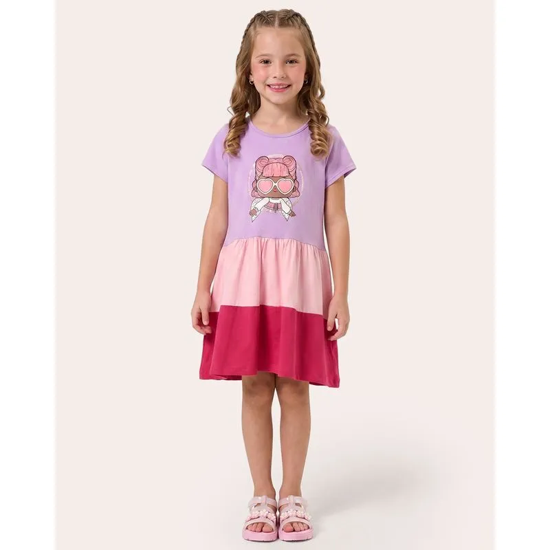 Vestido Infantil Estampa Lol Surprise Três Marias Lilás 4