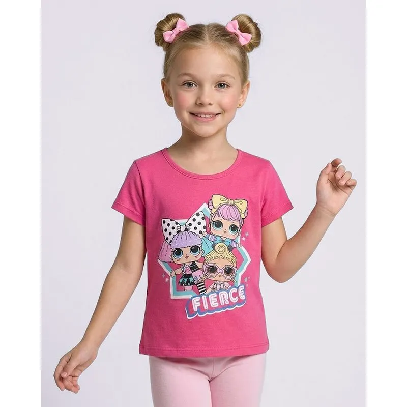 Camiseta Infantil Algodão LOL Surprise Manga Curta Rosa 4