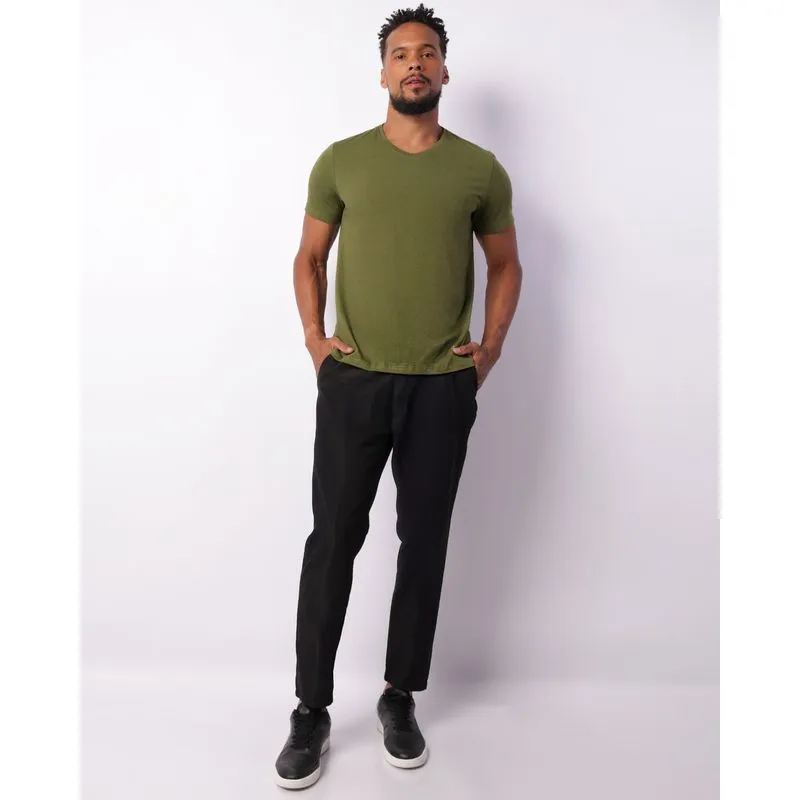 Calça Masculina Reta Comfort Com Cordão Preta M
