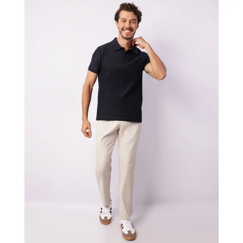 Calça Masculina Reta Com Bolso Funcional Bege GG