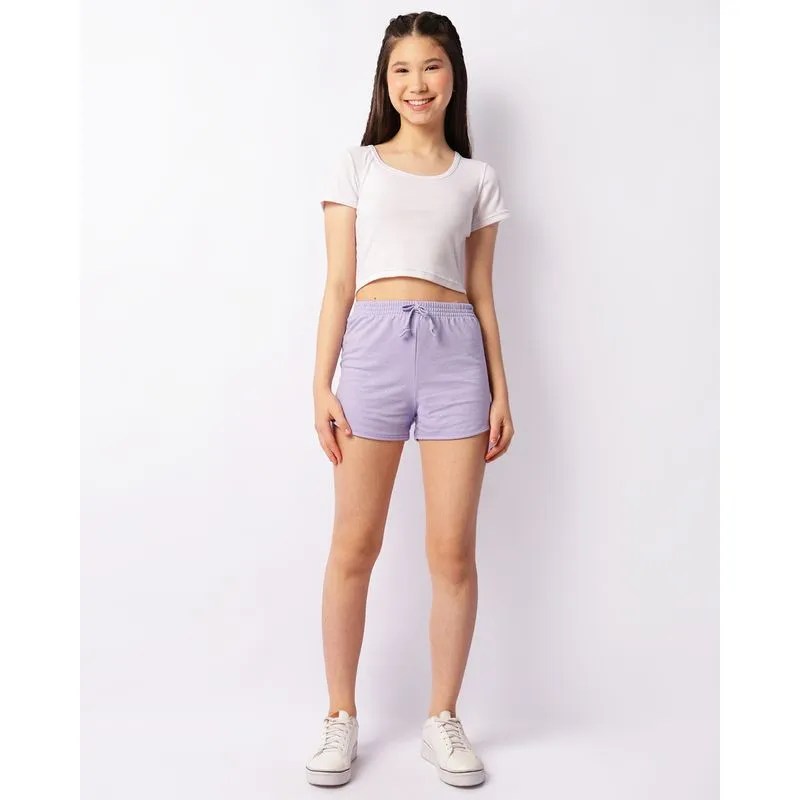 Short Juvenil Moletinho Com Glitter Lilás 14
