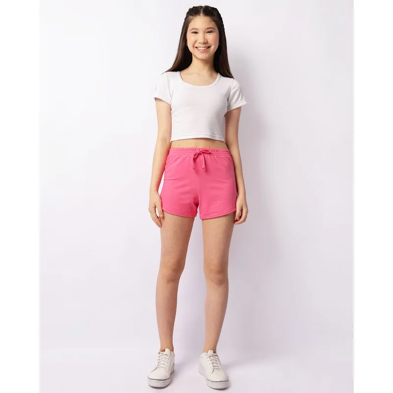 Short Juvenil Moletinho Com Glitter Pink Rosa 16