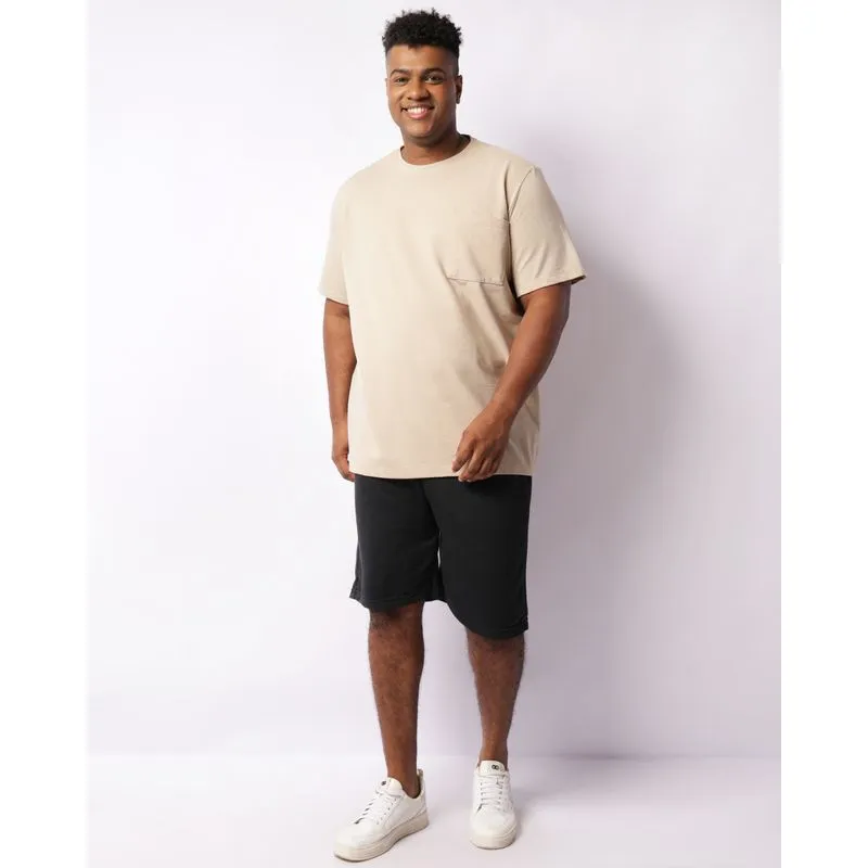 Bermuda Plus Size Masculina Moletinho Preta G3