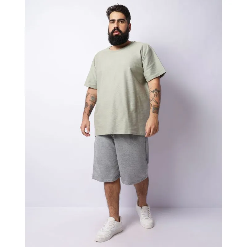 Bermuda Plus Size Masculina Moletinho Com Cordão Cinza G3