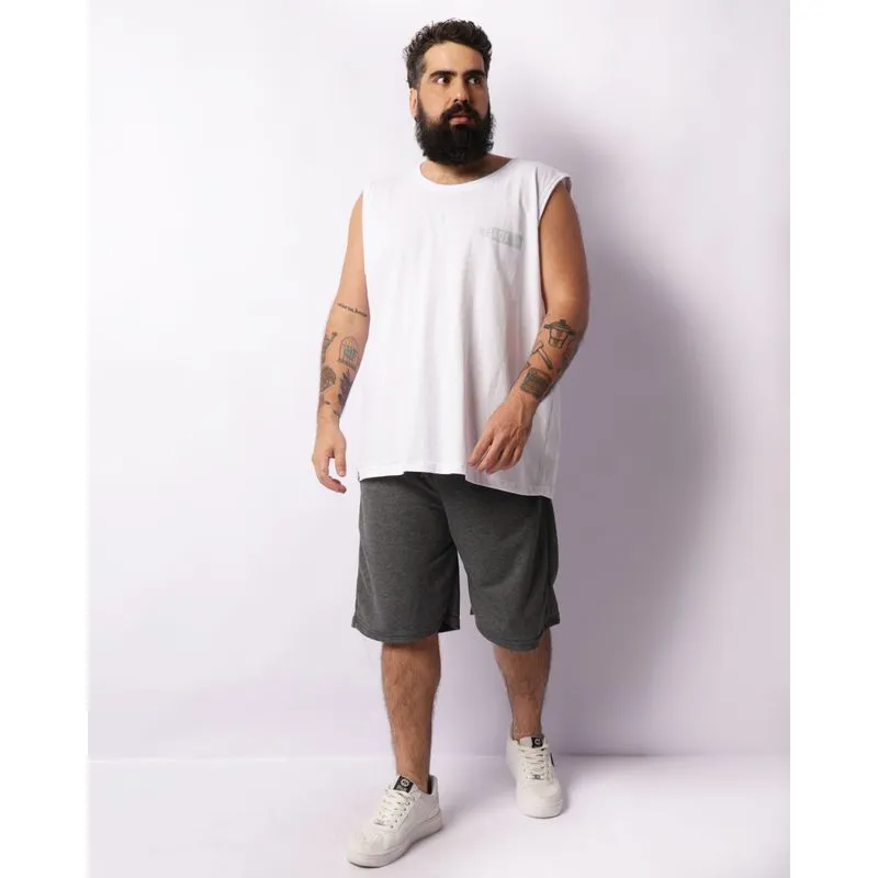 Bermuda Plus Size Masculina Moletinho Cinza G3