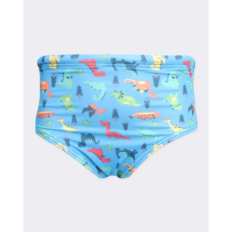 Sunga Bebê Listras Slip Estampa Dinossauro Azul 3