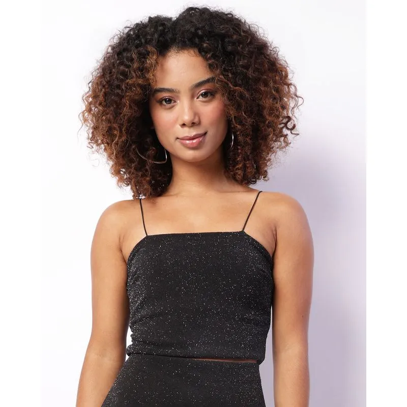 Blusa Feminina Alcinha Lurex Preta GG