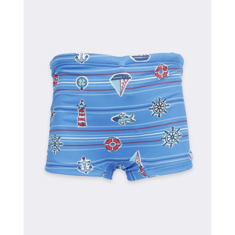 Sunga Infantil Box Estampada Marinheiro Azul 10