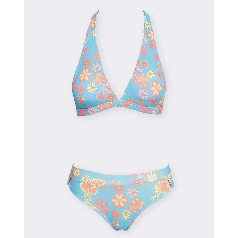 Conjunto Biquíni Infantil UV 50+ Estampado Floral Verde 12
