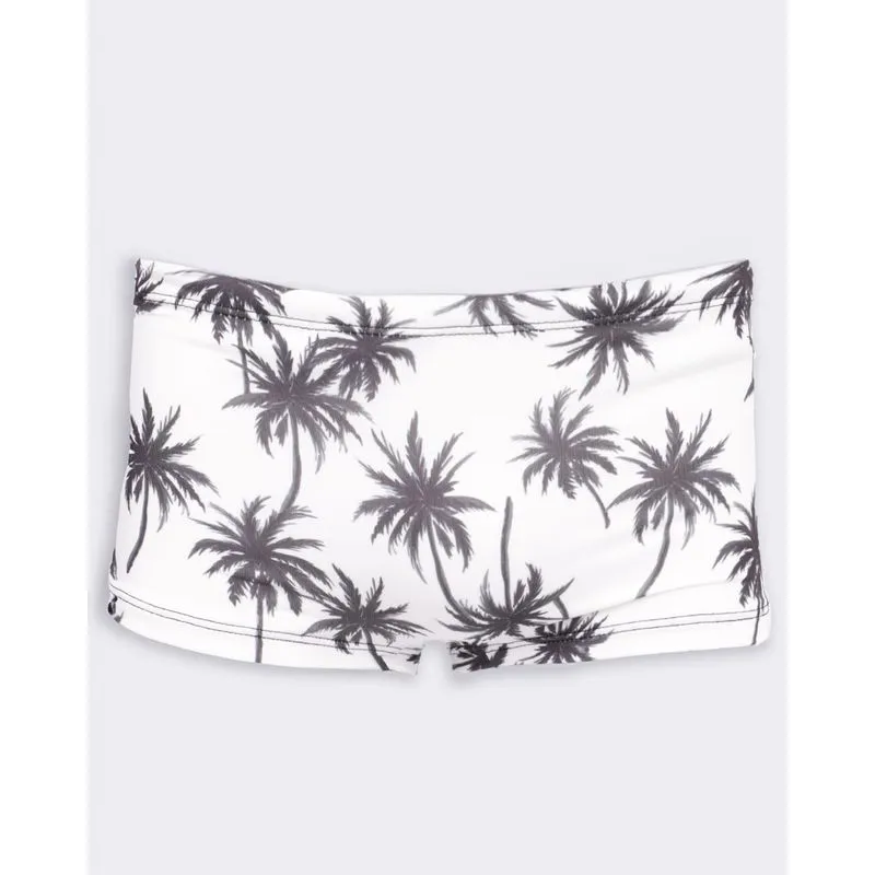 Sunga Boxer Juvenil Com UV Estampada Coqueiros Branca 12