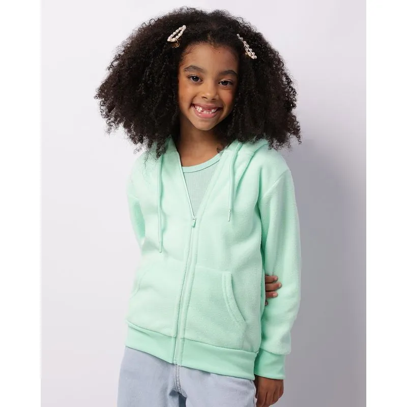 Jaqueta Moletom Infantil Fleece Com Capuz Verde 8