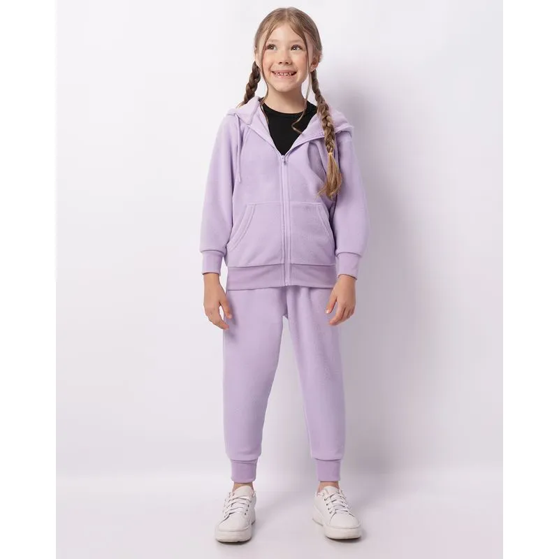 Calça Infantil Jogger Fleece Com Bolsos Lilás 6