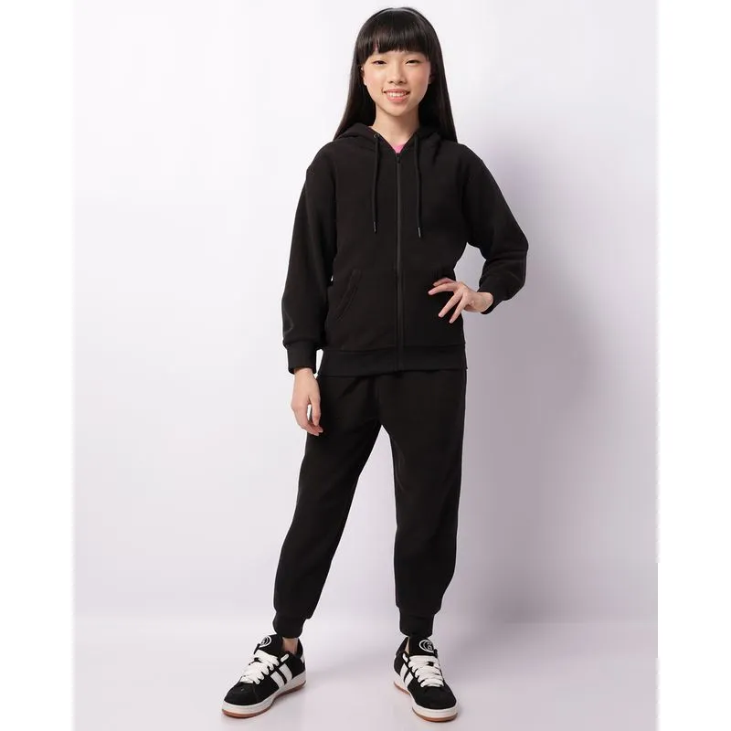 Calça Juvenil Jogger Fleece Com Bolsos Preta 14