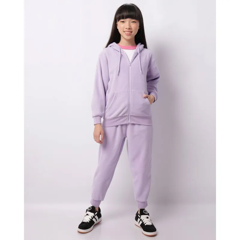 Calça Juvenil Jogger Fleece Com Bolsos Lilás 14