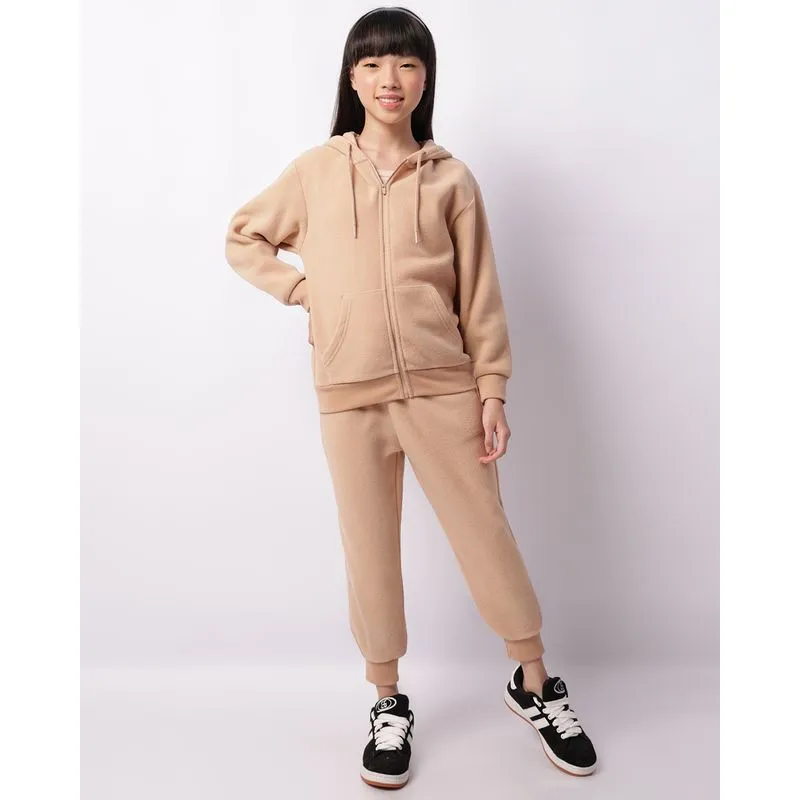 Calça Juvenil Jogger Fleece Com Bolsos Marrom 12