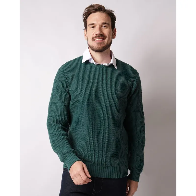 Suéter Masculino Tricô Texturizado Verde G