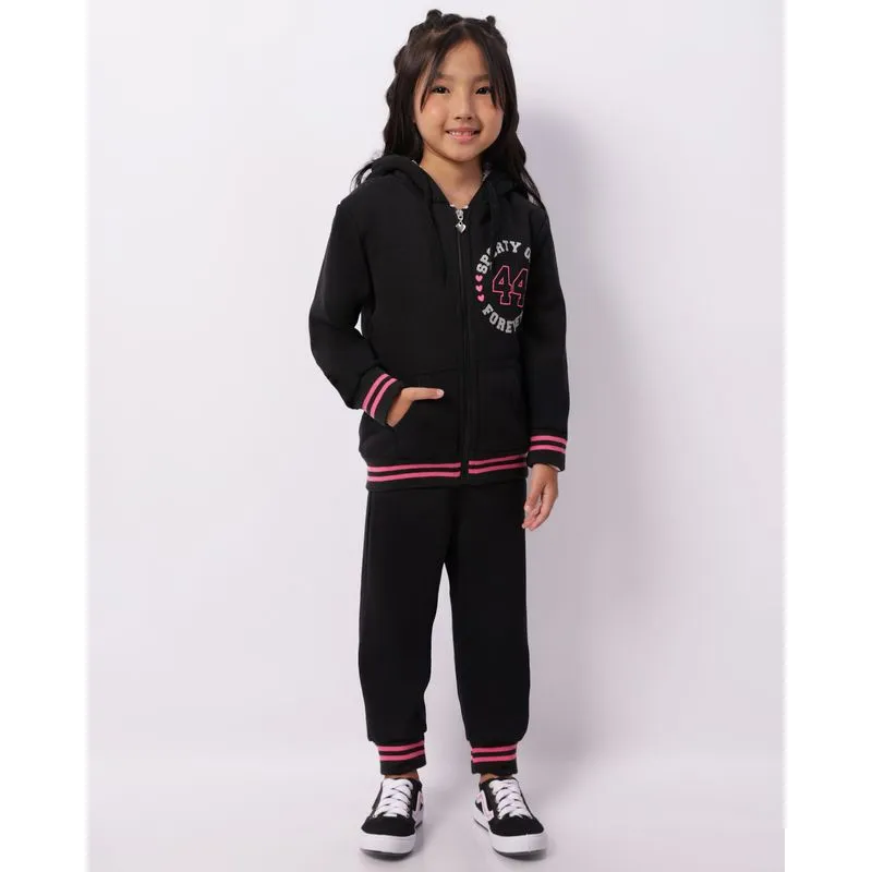 Conjunto Moletom Infantil Com Capuz Preto 6