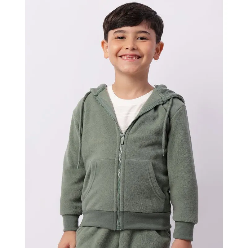 Jaqueta Infantil Fleece Com Capuz Verde 6
