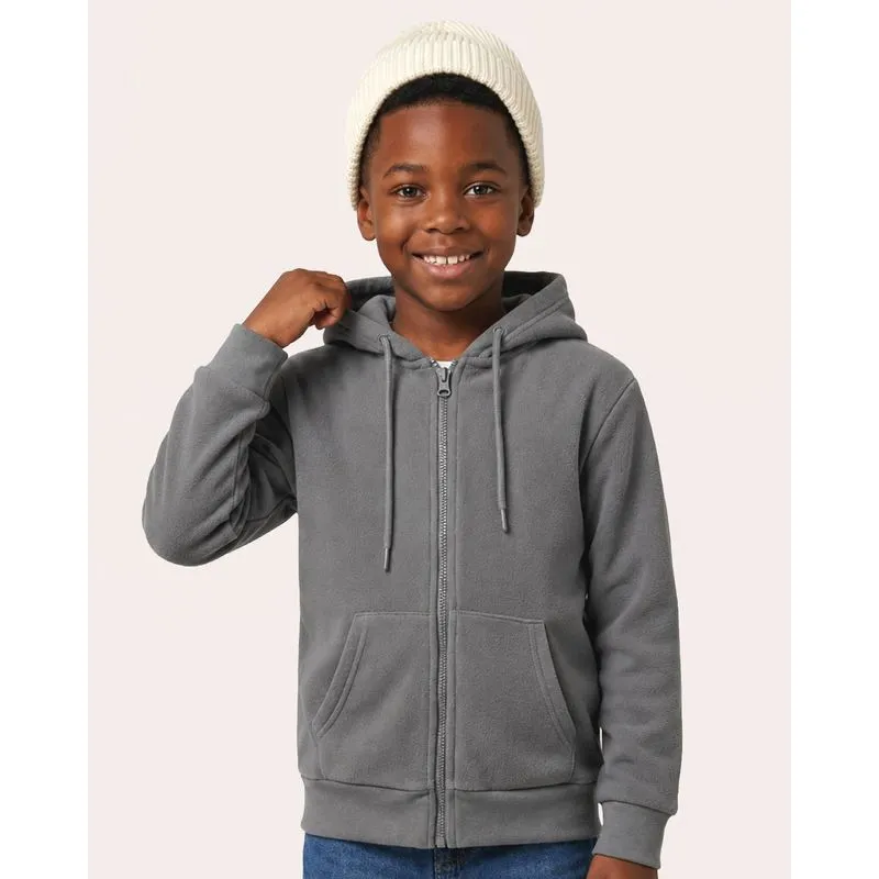 Jaqueta Infantil Fleece com Capuz Cinza 4