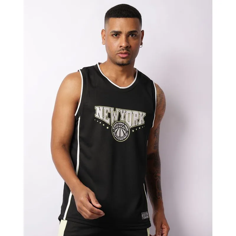 Regata Masculina Esportiva Basquete New York Preta P