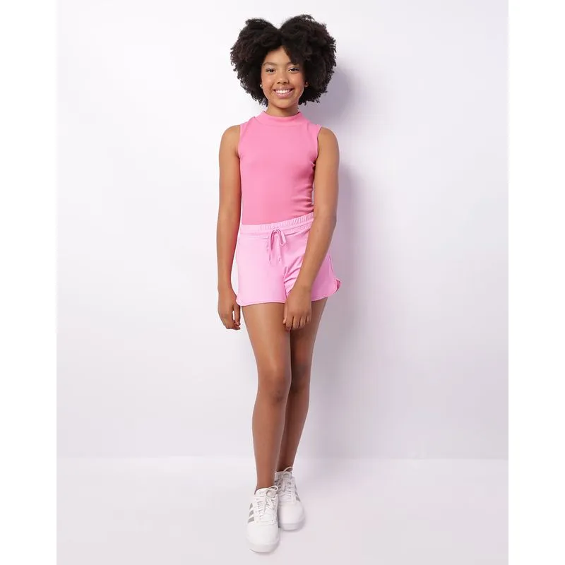Short Juvenil Curto Com Bolsos Rosa 12