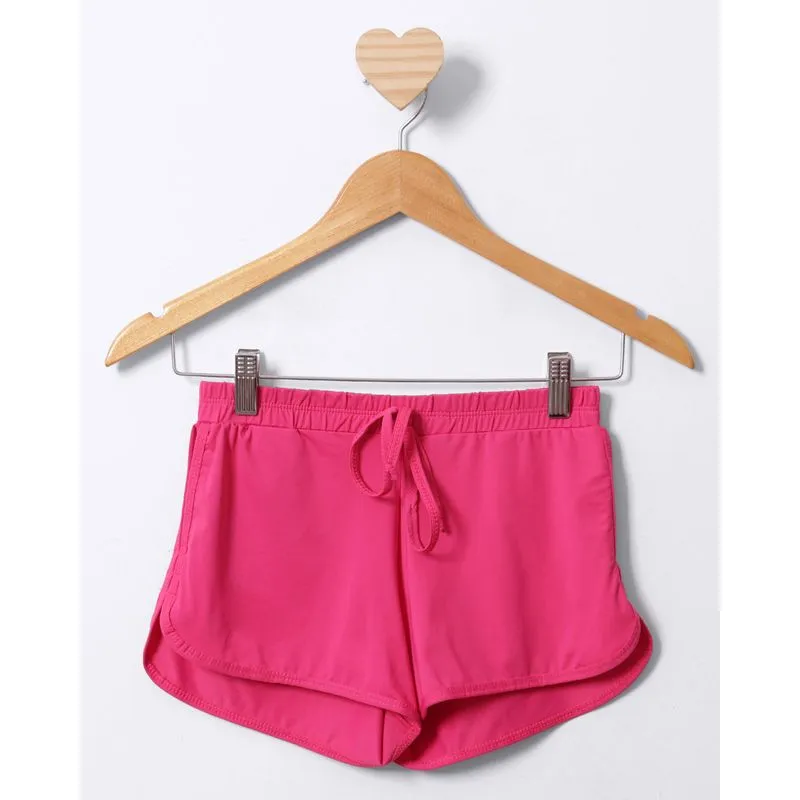 Short Infantil Saída De Praia Curto UV50+ Poliamida Rosa Escuro 10