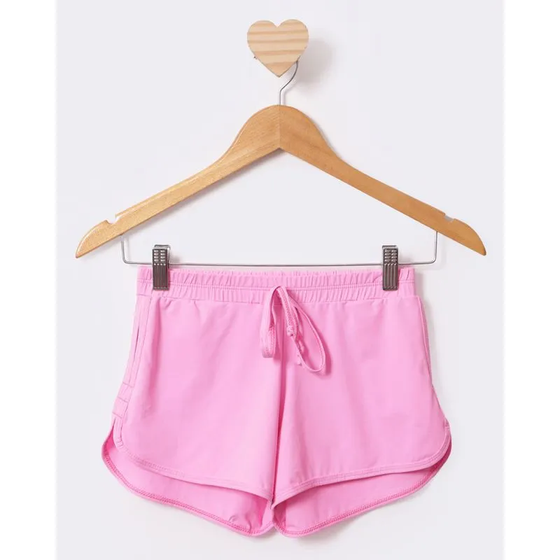 Short Infantil Saída De Praia Curto UV50+ Poliamida Rosa 6