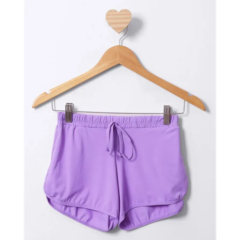 Short Infantil Saída De Praia Curto UV50+ Poliamida Roxo 4