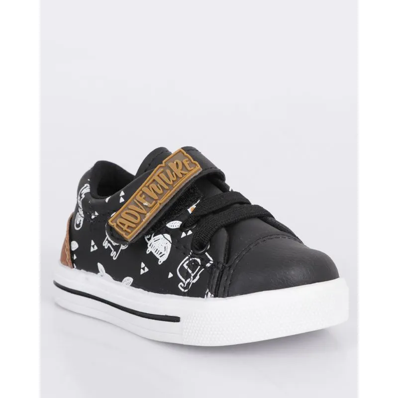 Tênis Bebê Casual Estampa Bichos Preto 23