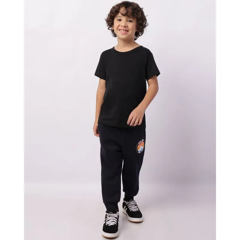 Calça Moletom Infantil Jogger Com Bolsos Marinho 4
