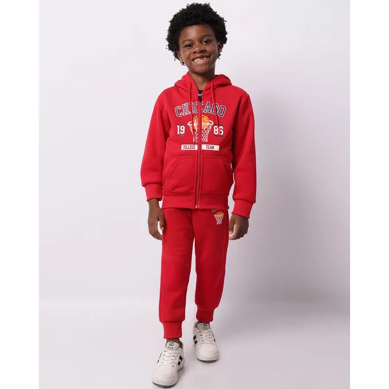 Calça Moletom Infantil Jogger Estampa Basquete Vermelha 4