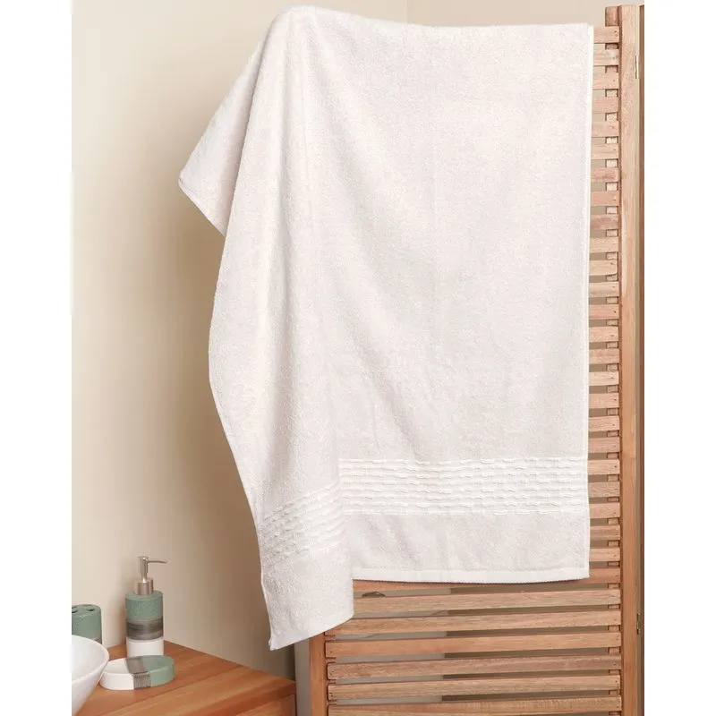 Toalha de Banho 70cm x 140cm Faixa Texturizada Bege UN